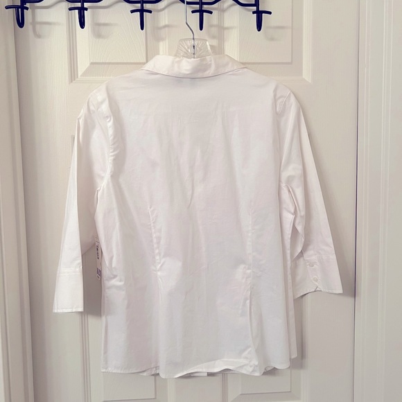 White 3/4 sleeve cotton blouse - Picture 2 of 4